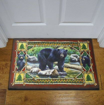Bear Scene Door Mat - Rubber