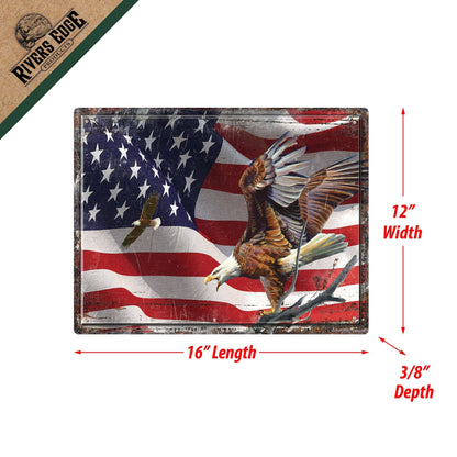 American Flag & Bald Eagle Tempered Glass Cutting Board