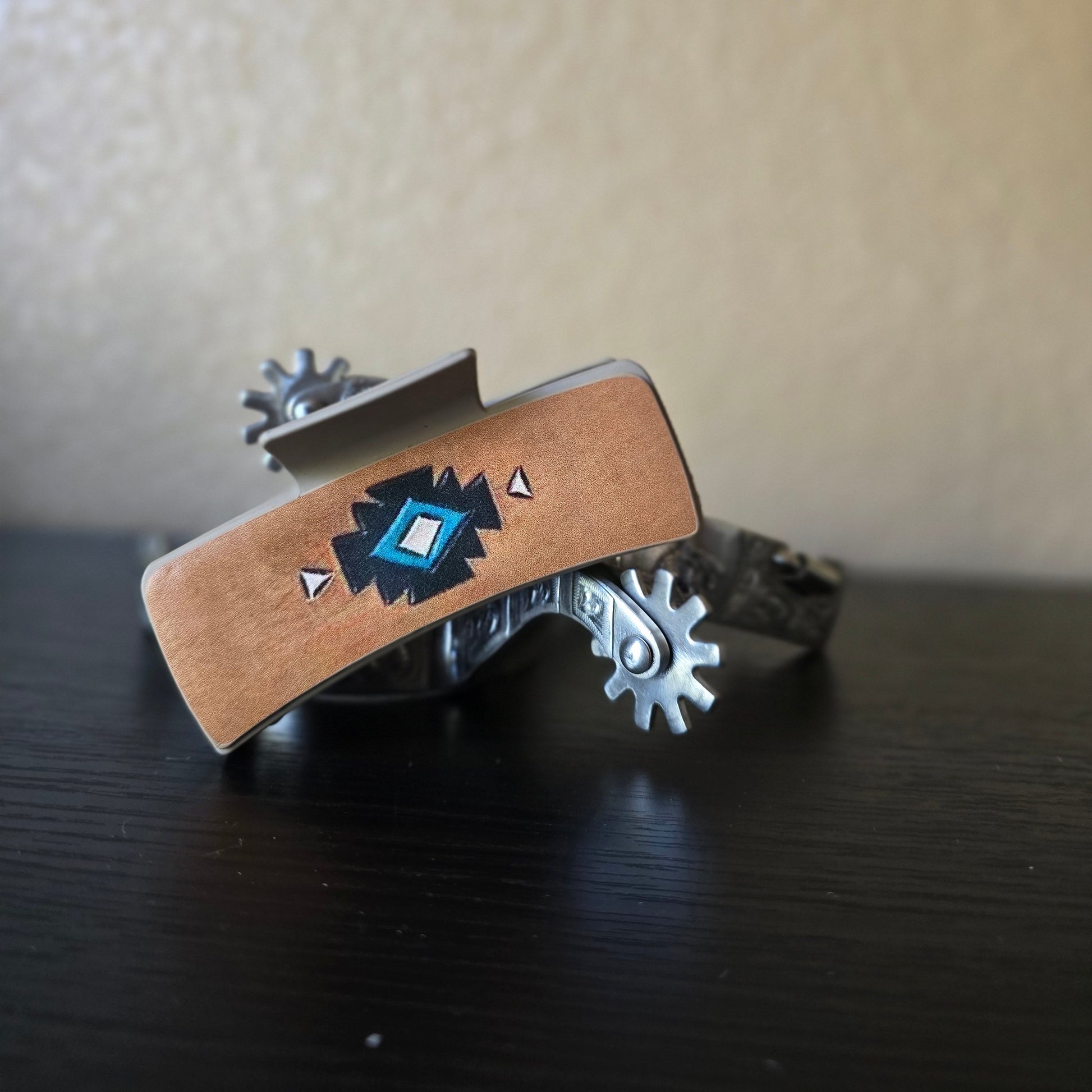 aztec design hair claw clip