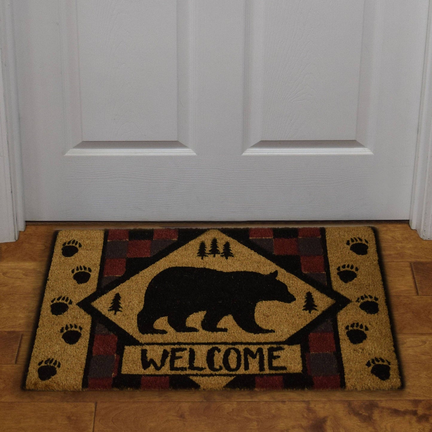 Welcome Bear Coir Mat