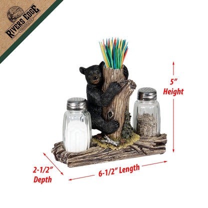 Bear Salt and Pepper Shakers w/ Toothpick Holder
