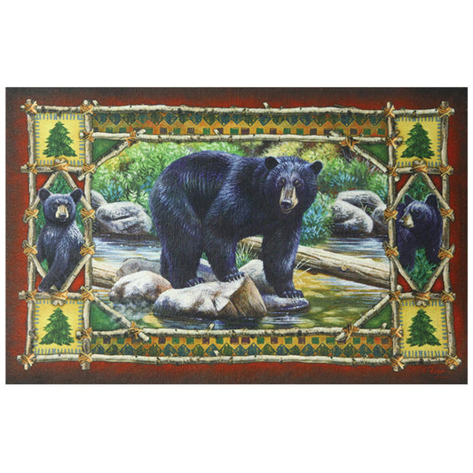 Bear Scene Door Mat - Rubber