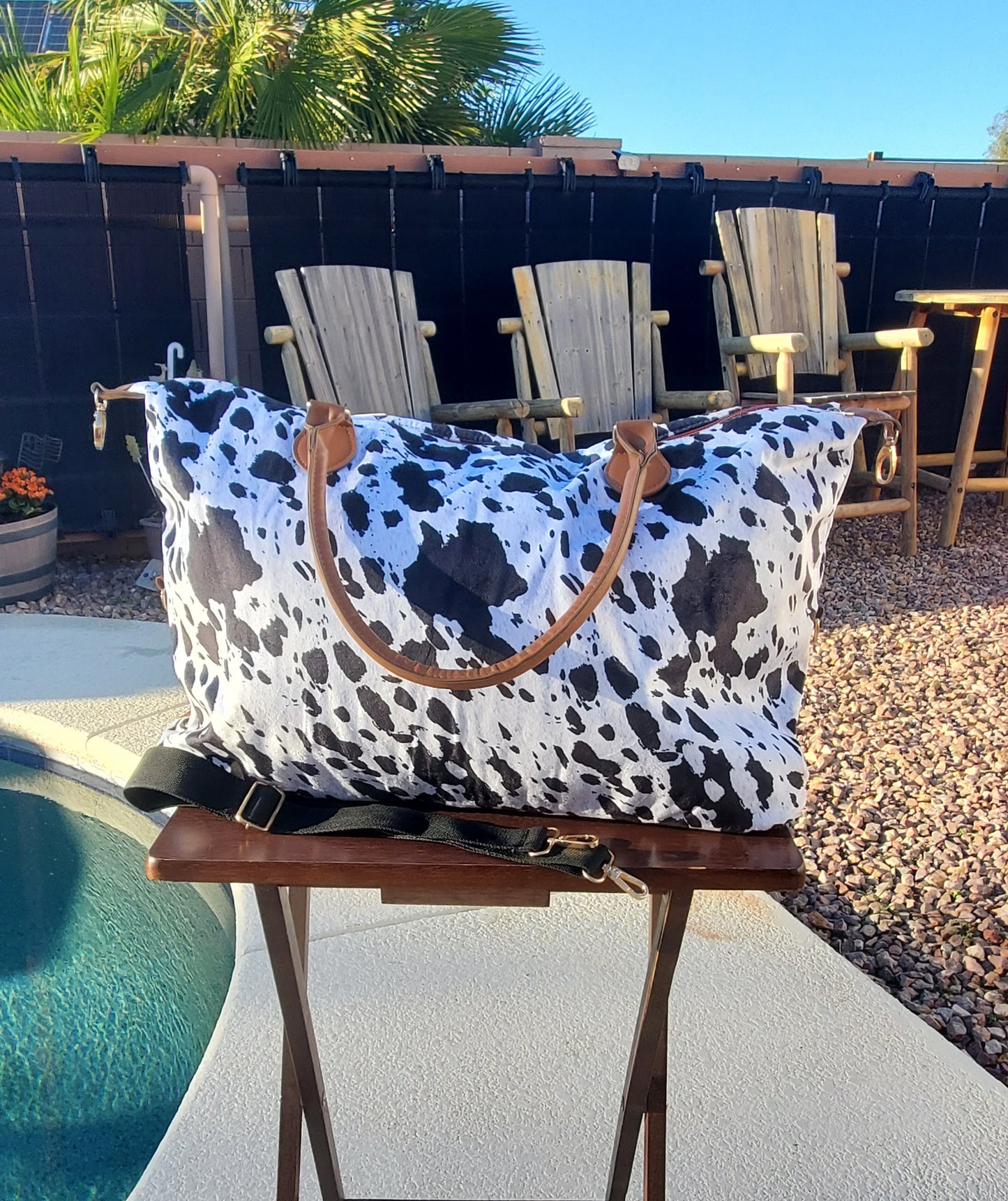 Cow Print Weekender Bag