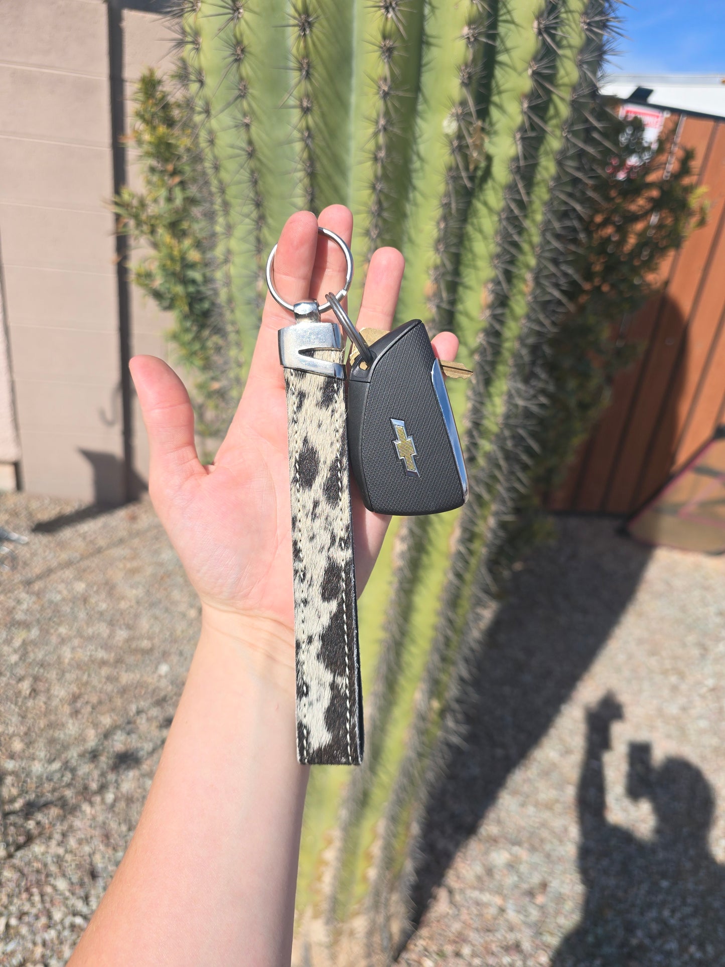 Cowhide Wristlet Keychains