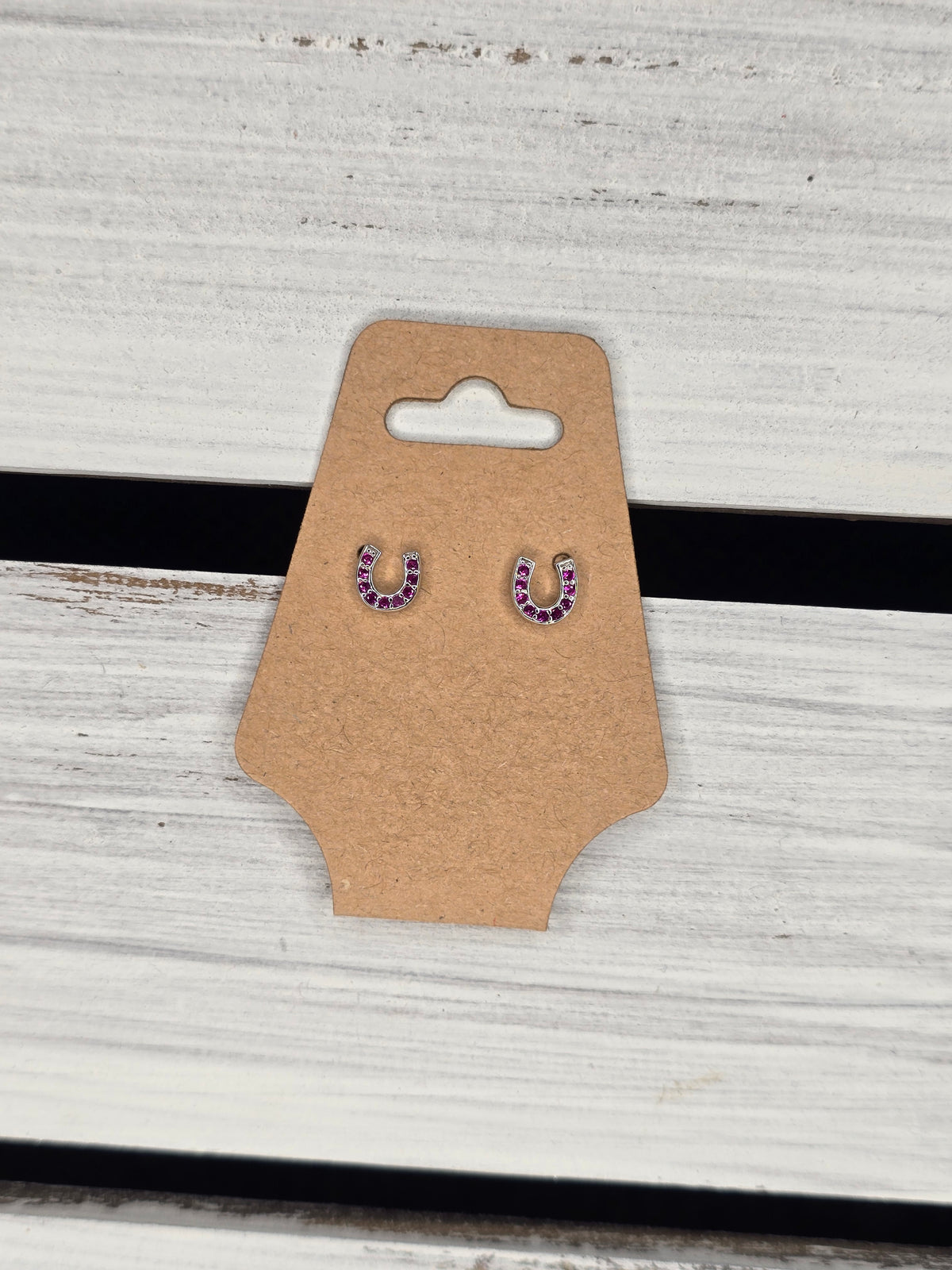 Crystal Horseshoe Stud Earrings