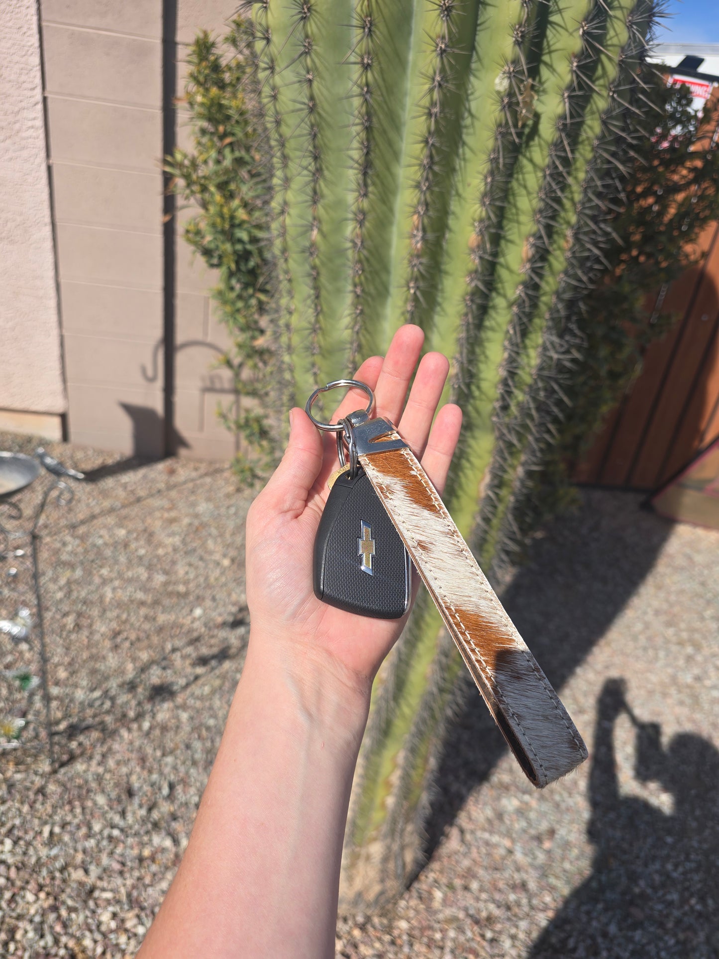 Cowhide Wristlet Keychains