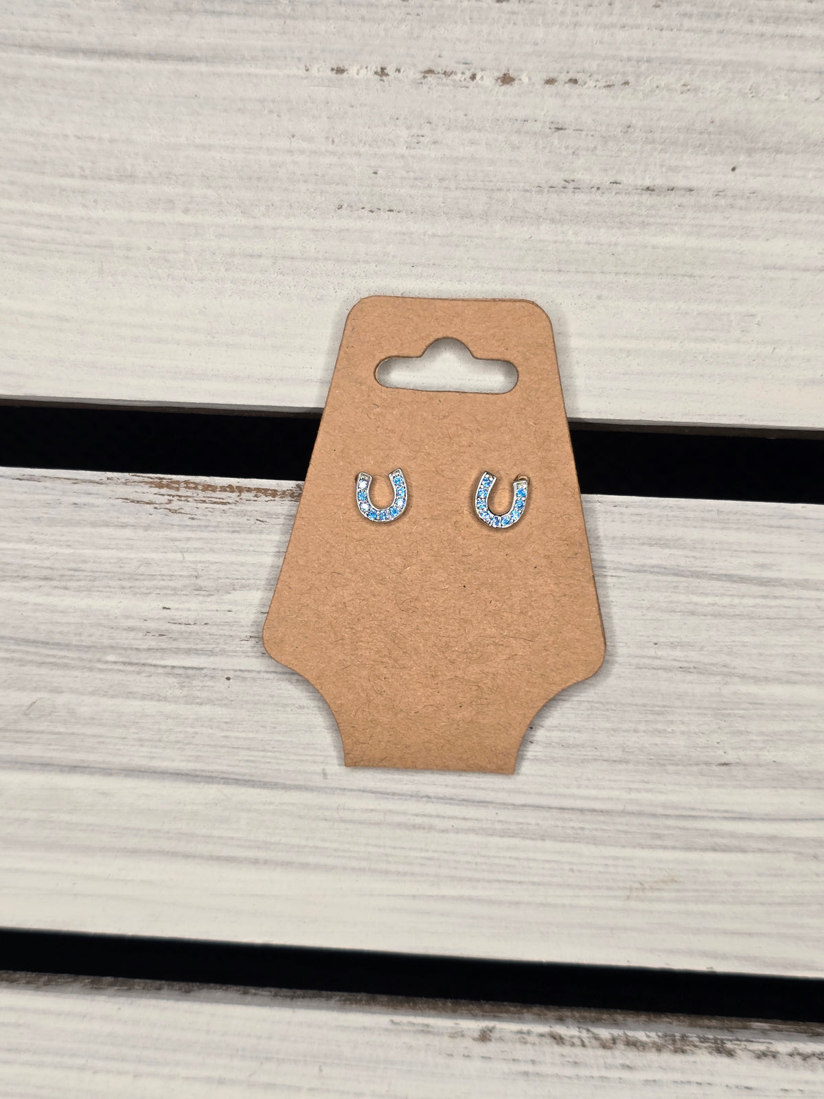 Crystal Horseshoe Stud Earrings