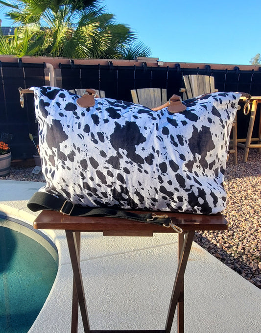 Cow Print Weekender Bag