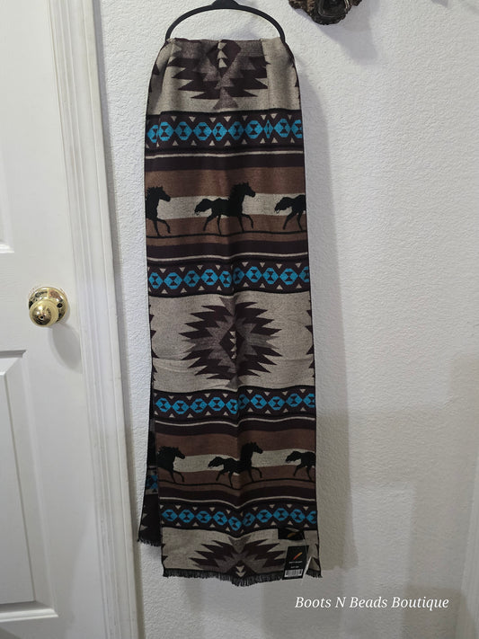 Horse Scarf with Aztec Designs