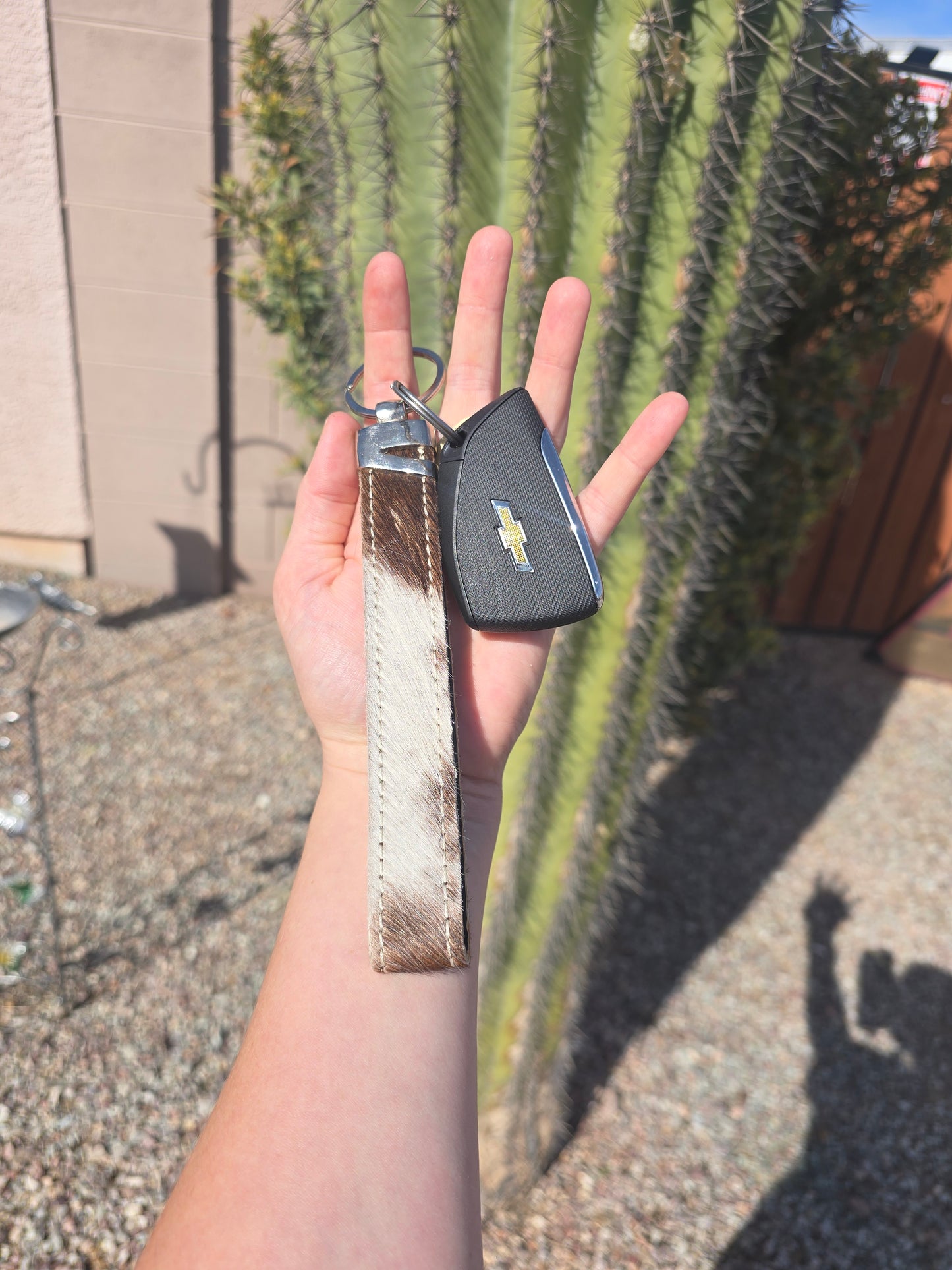 Cowhide Wristlet Keychains