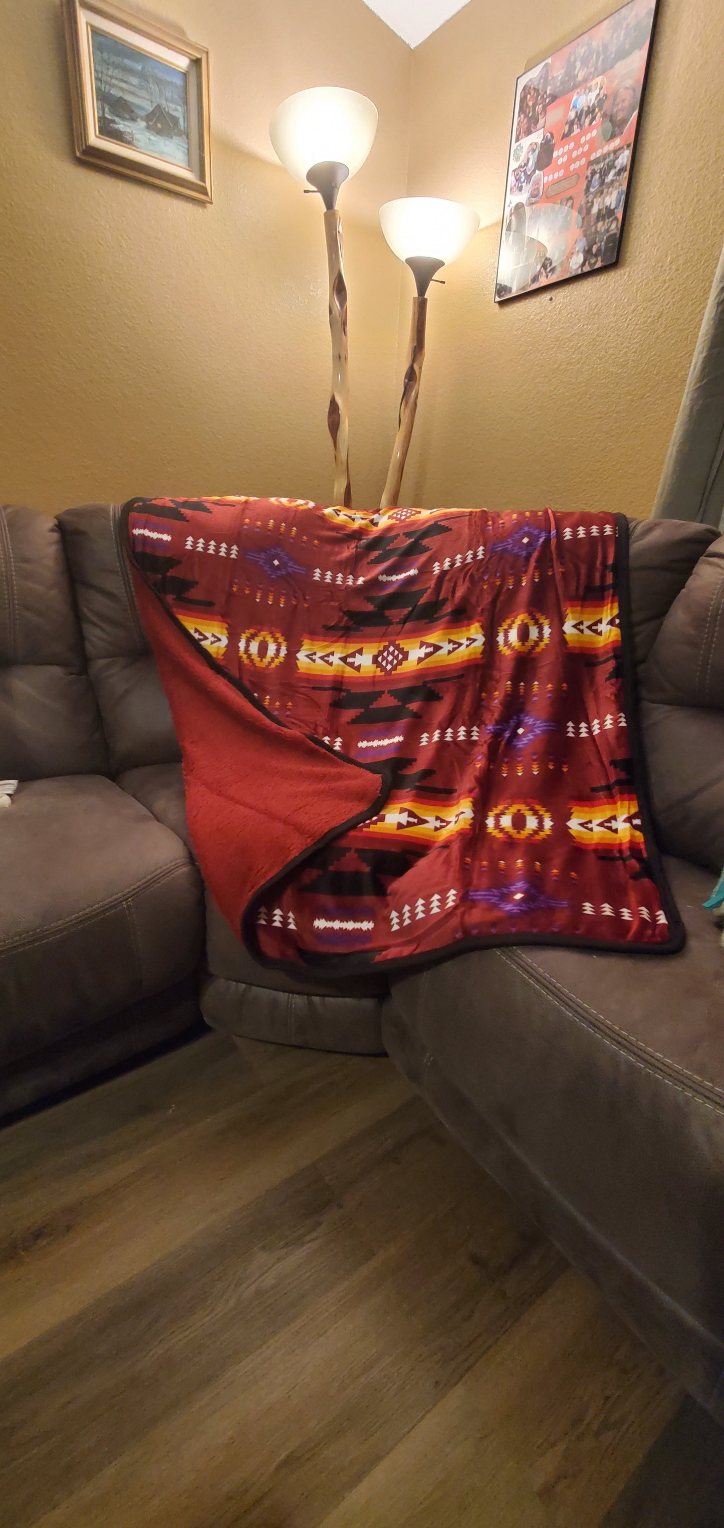 Aztec Sherpa Throw Blanket